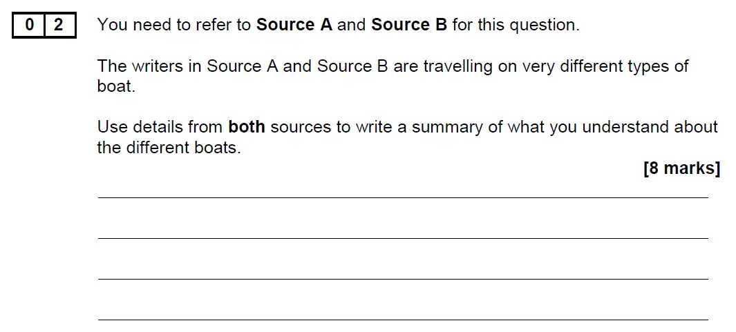 Question 02 - GCSE AQA English Language Past Paper 2 - June 2019