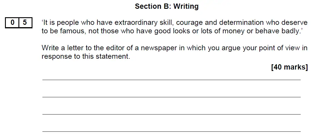 Writing task 01 - GCSE AQA English Language Past Paper 2 - June 2019