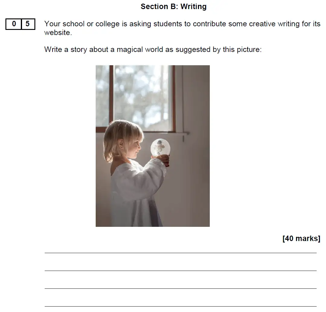 Writing task 01 - GCSE AQA English Language Past Paper 1 - November 2019