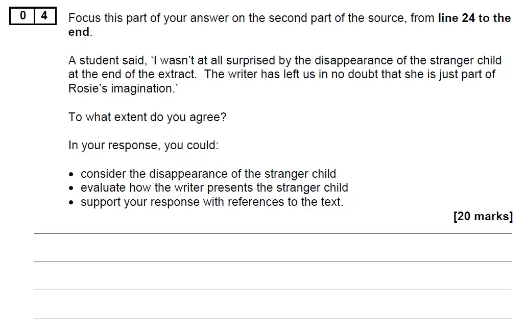 Question 04 - GCSE AQA English Language Past Paper 1 - November 2020