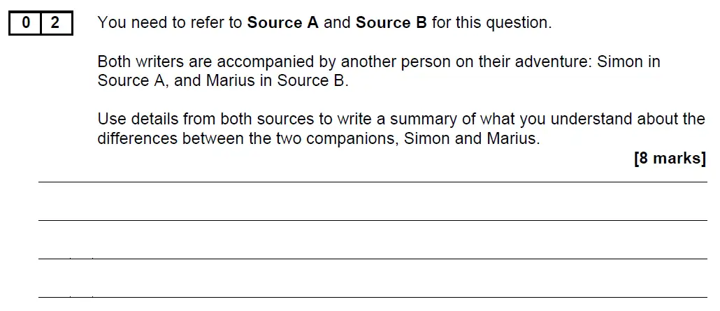 Question 02 - GCSE AQA English Language Past Paper 2 - November 2020