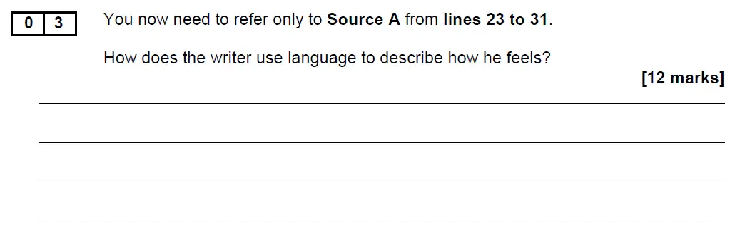 Question 03 - GCSE AQA English Language Past Paper 2 - November 2020