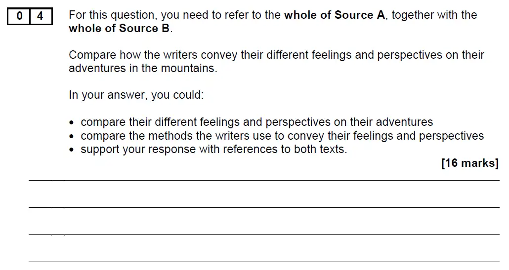 Question 04 - GCSE AQA English Language Past Paper 2 - November 2020