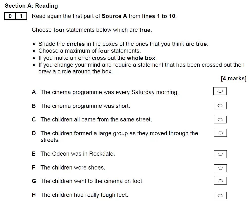 Question 01 - GCSE AQA English Language Past Paper 2 - November 2021