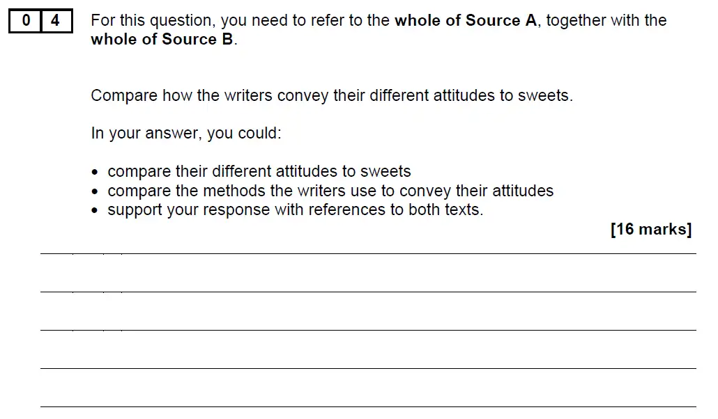 Question 04 - GCSE AQA English Language Past Paper 2 - November 2021