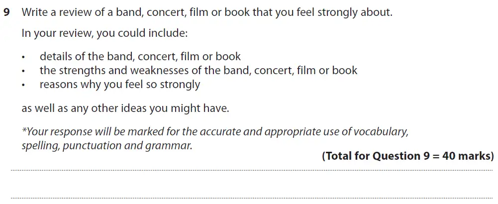 Writing task 02 - GCSE Edexcel English Language Past Paper 2 - June 2018