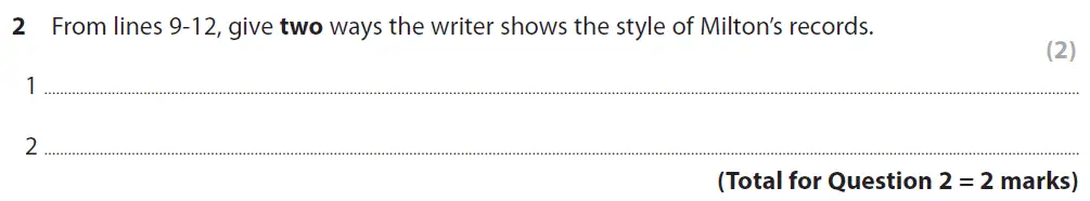 Question 02 - GCSE Edexcel English Language Past Paper 2 - June 2018