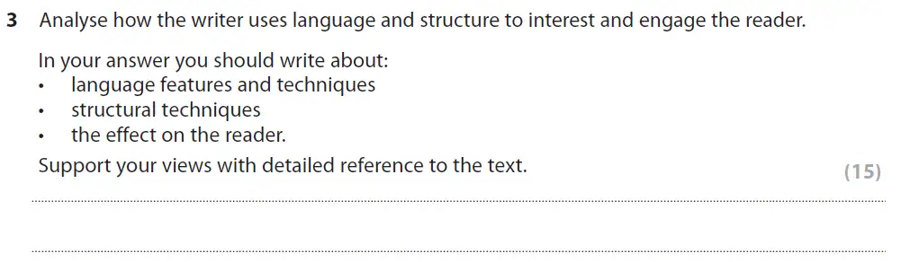 Question 03 - GCSE Edexcel English Language Past Paper 2 - June 2018