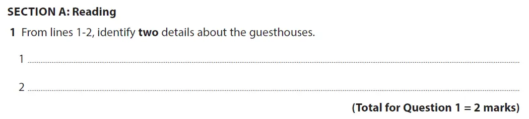 Question 01 - GCSE Edexcel English Language Past Paper 2 - June 2019