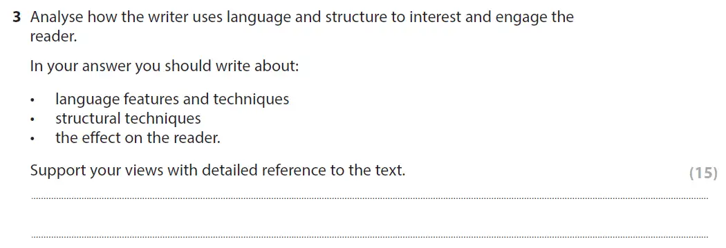 Question 03 - GCSE Edexcel English Language Past Paper 2 - June 2019