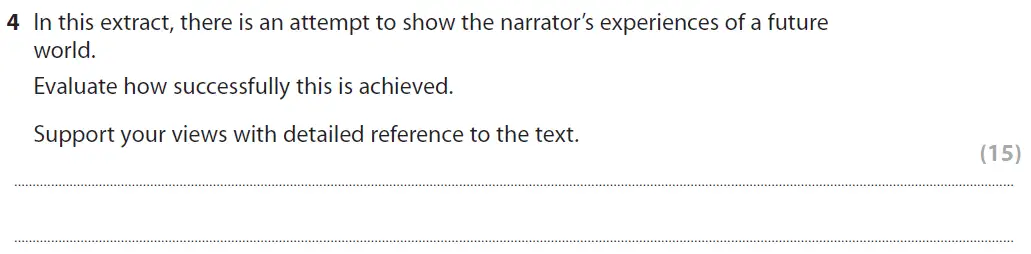 Question 04 - GCSE Edexcel English Language Past Paper 1 - November 2018