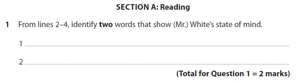 Question 01 - GCSE Edexcel English Language Past Paper 2 - November 2018