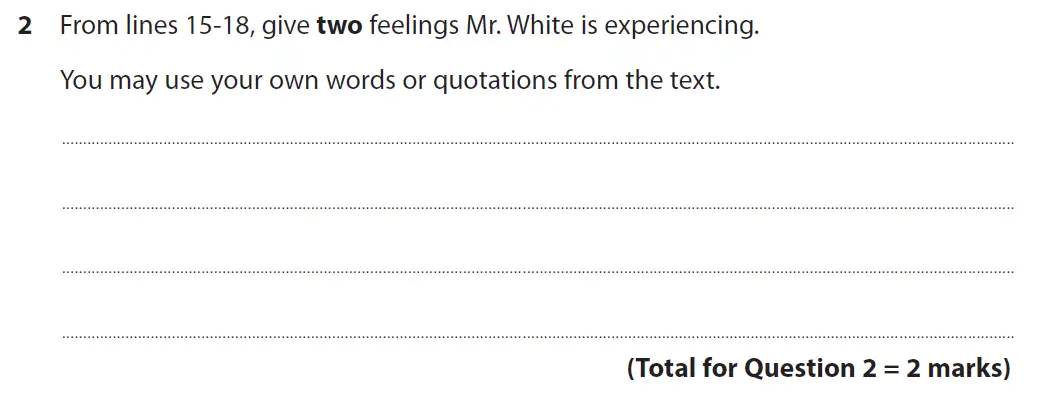 Question 02 - GCSE Edexcel English Language Past Paper 2 - November 2018