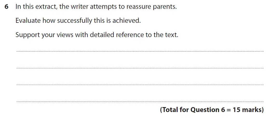 Question 06 - GCSE Edexcel English Language Past Paper 2 - November 2018