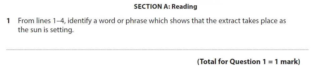 Question 01 - GCSE Edexcel English Language Past Paper 1 - November 2021