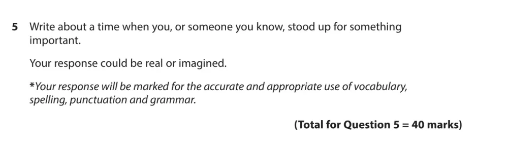 Writing task 05 - GCSE Edexcel English Language Past Paper 1 - June 2022