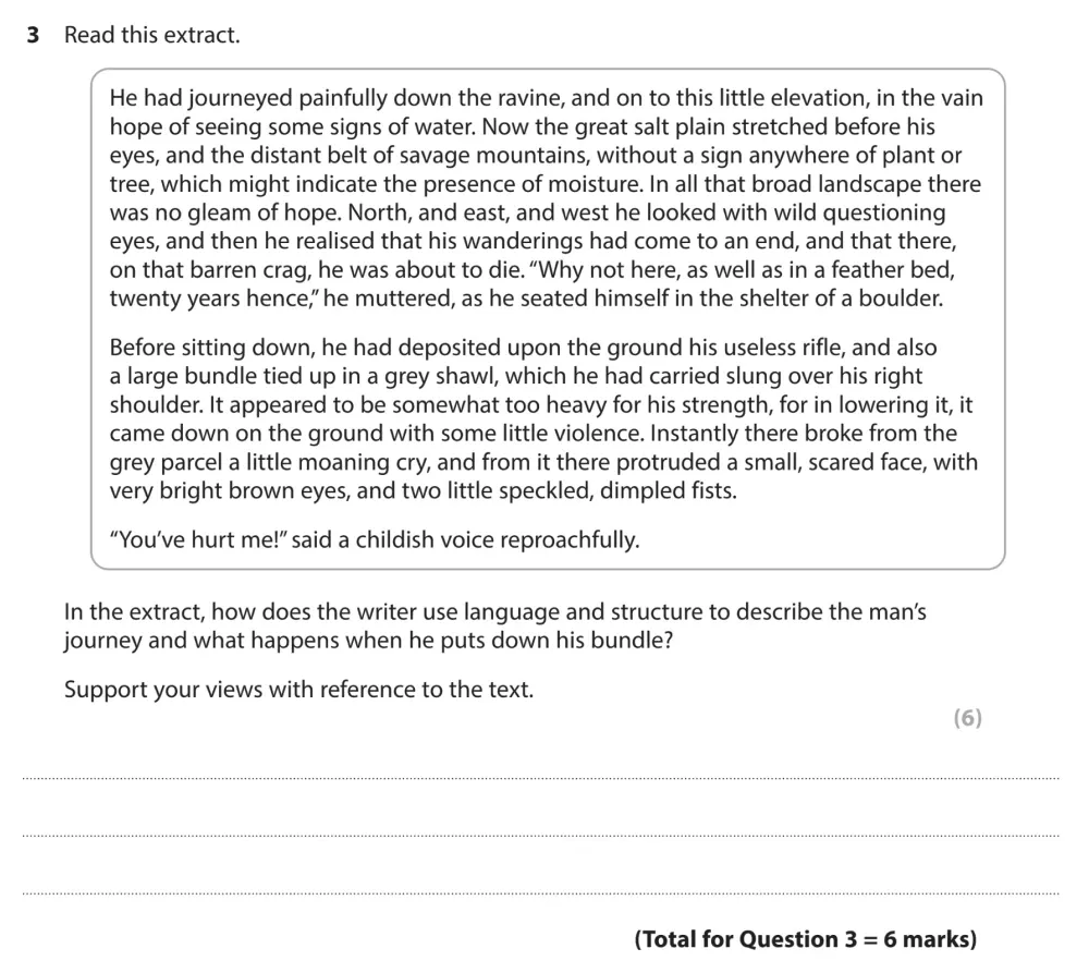 Question 03 - GCSE Edexcel English Language Past Paper 1 - November 2022