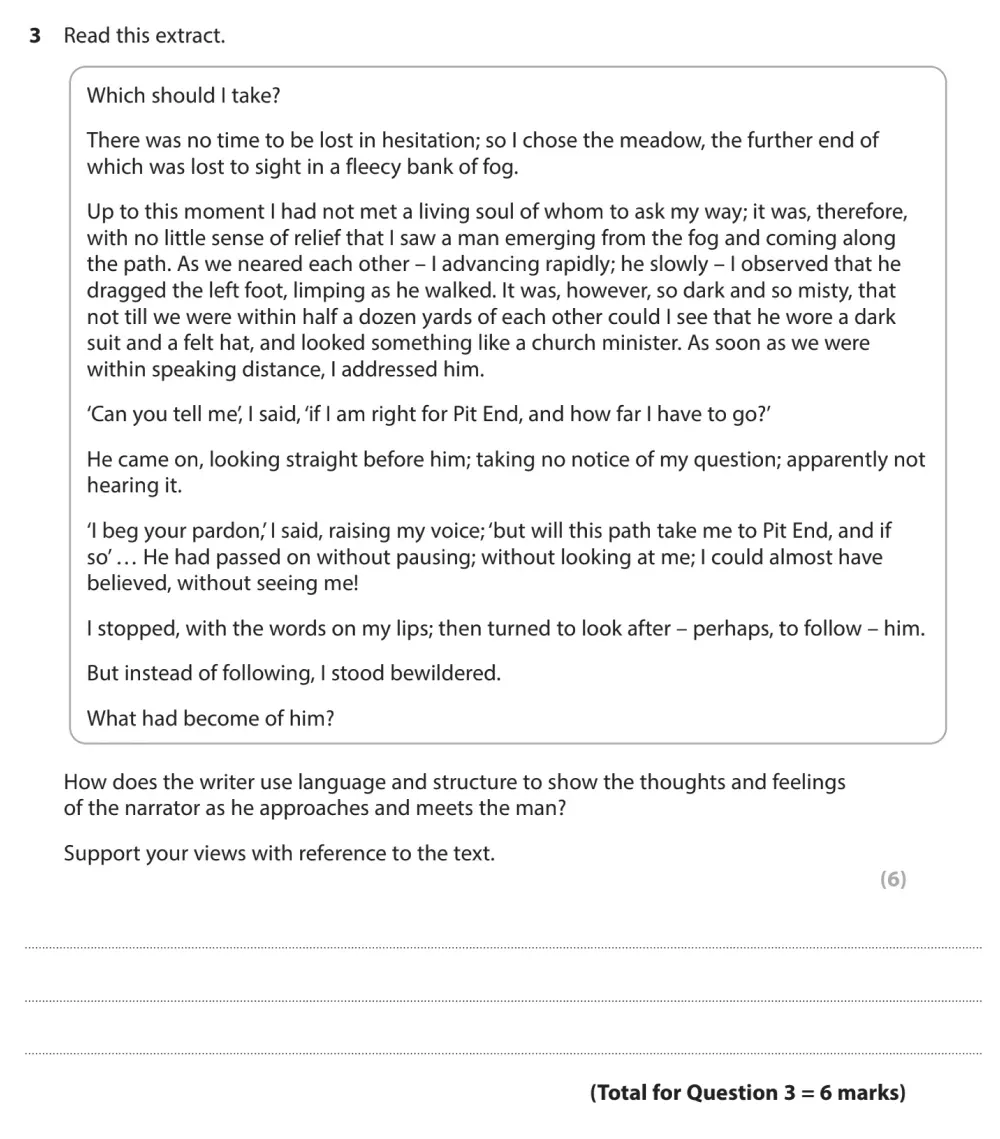 Question 03 - GCSE Edexcel English Language Past Paper 1 - November 2023