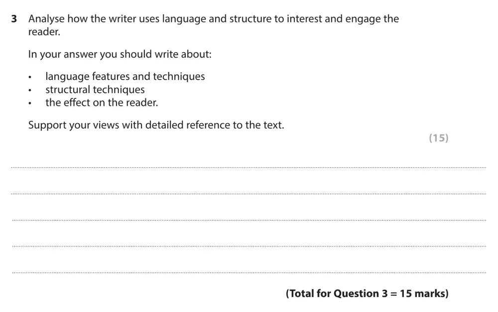 Question 03 - GCSE Edexcel English Language Past Paper 2 - June 2022