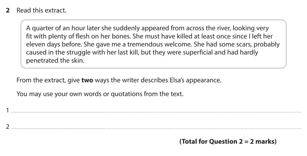 Question 02 - GCSE Edexcel English Language Past Paper 2 - November 2022