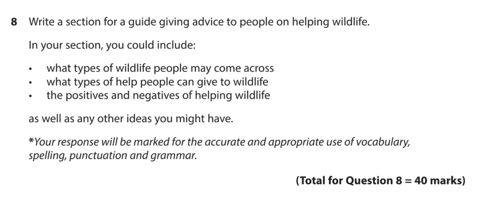 Writing task 08 - GCSE Edexcel English Language Past Paper 2 - November 2022