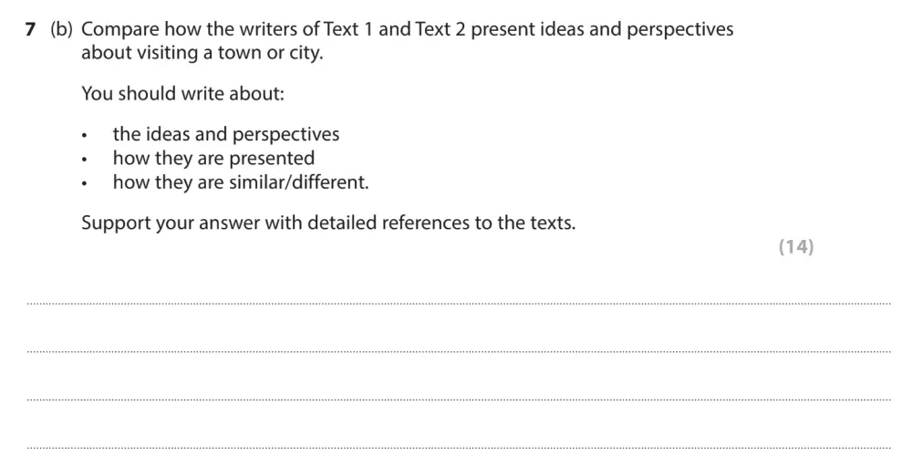 Question 07(b) - GCSE Edexcel English Language Past Paper 2 - November 2023