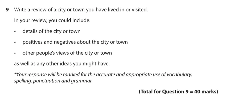 Writing task 09 - GCSE Edexcel English Language Past Paper 2 - November 2023
