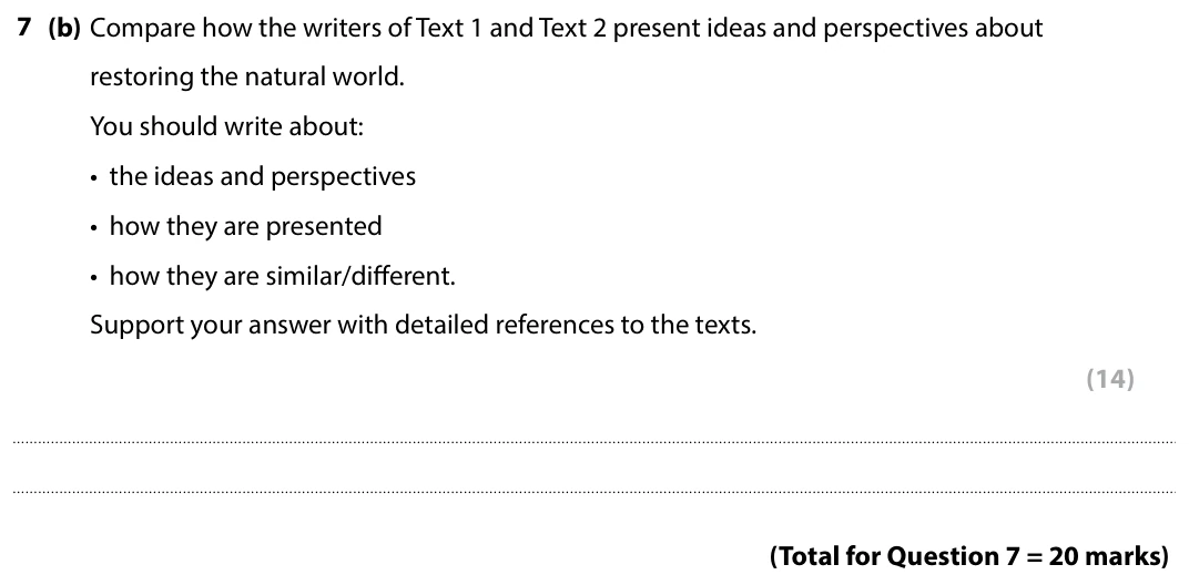 Question 7(b) - Set 2 - GCSE Edexcel English Language Predicted Paper 2 - 2026