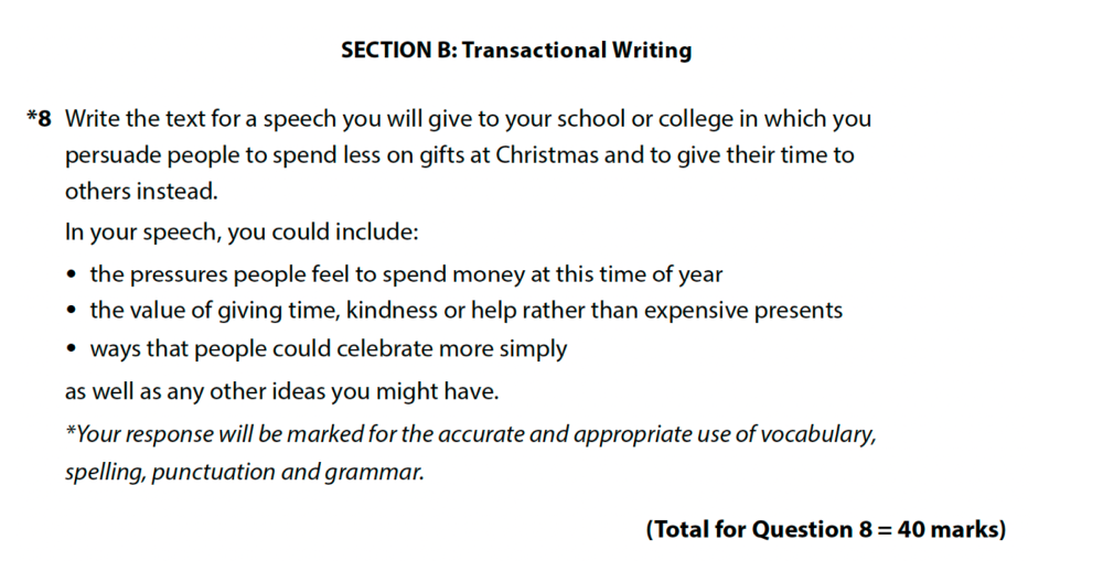 Writing task 8 - Set 3 - GCSE Edexcel English Language Predicted Paper 2 - 2026