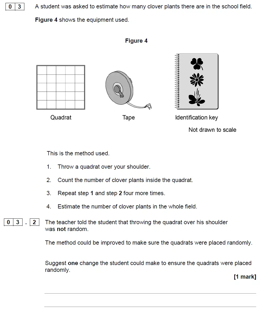 Question 13 - GCSE AQA Foundation Biology Specimen Paper 2