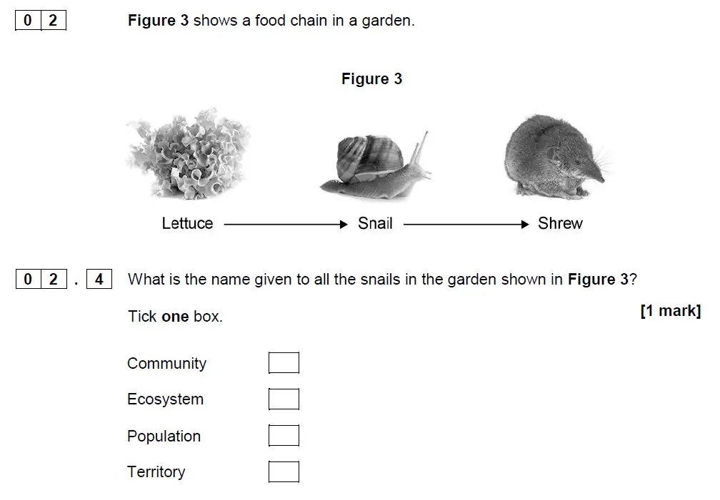 Question 7 - GCSE AQA Foundation Biology Specimen Paper 2