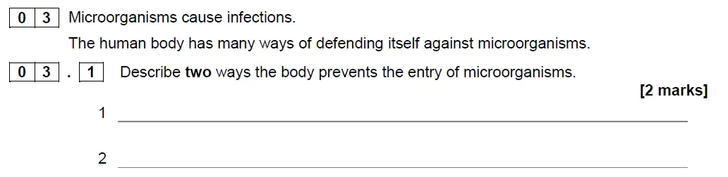 Question 11 - GCSE AQA Higher Biology Specimen Paper 1