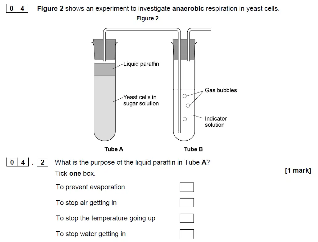 Question 14 - GCSE AQA Higher Biology Specimen Paper 1