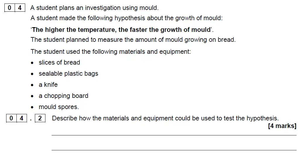 Question 14 - GCSE AQA Higher Biology Specimen Paper 2