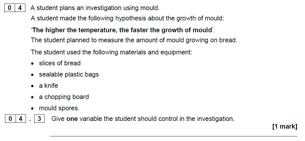 Question 15 - GCSE AQA Higher Biology Specimen Paper 2