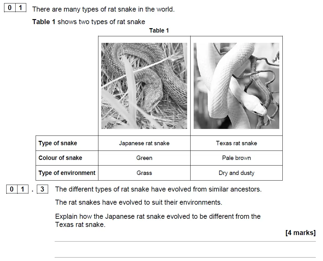 Question 3 - GCSE AQA Higher Biology Specimen Paper 2