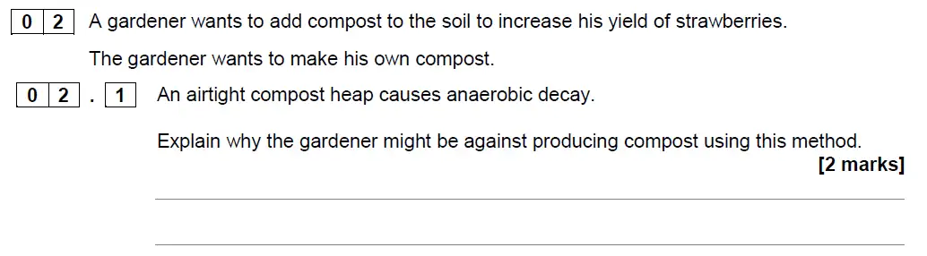 Question 5 - GCSE AQA Higher Biology Specimen Paper 2