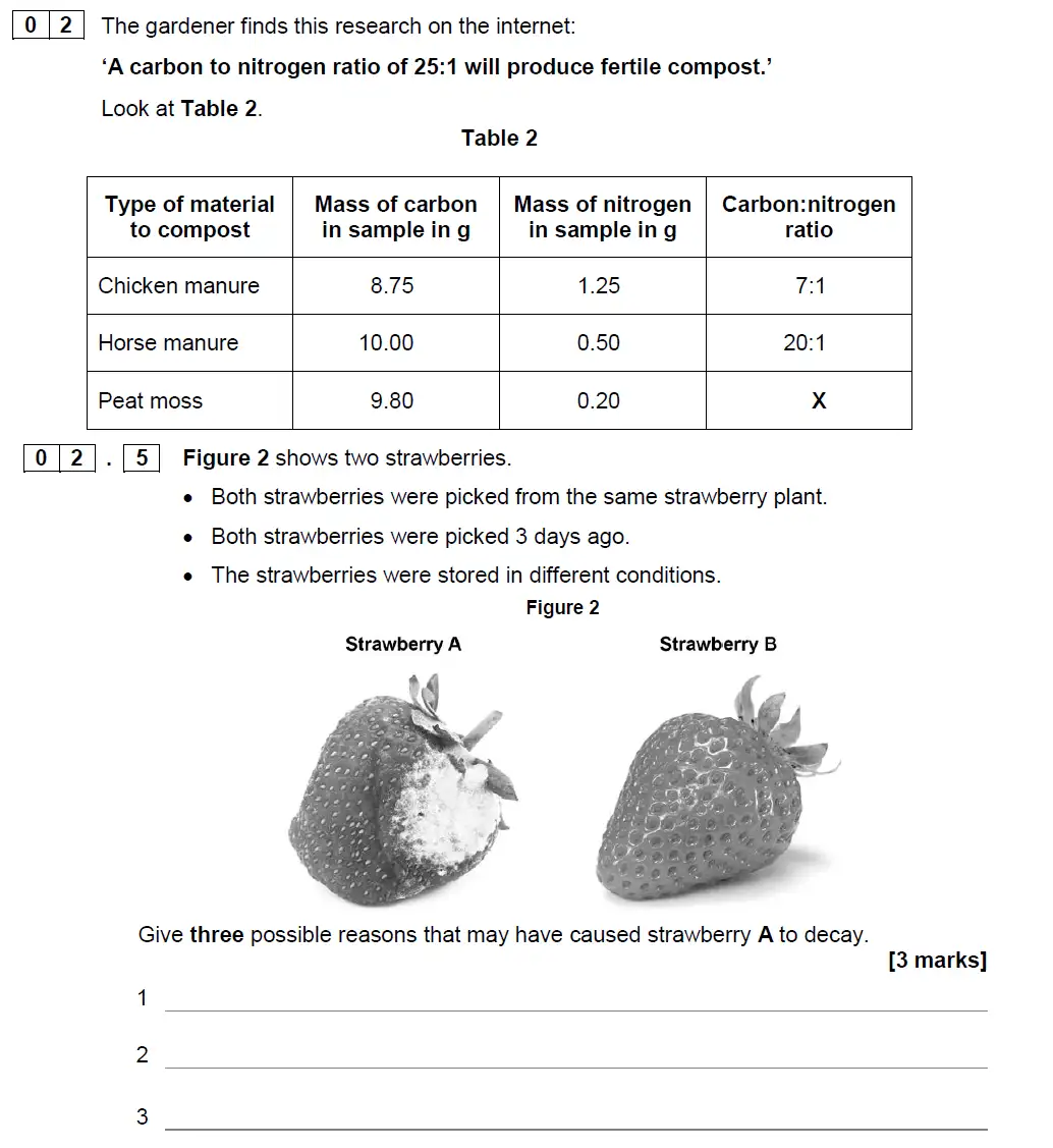 Question 9 - GCSE AQA Higher Biology Specimen Paper 2