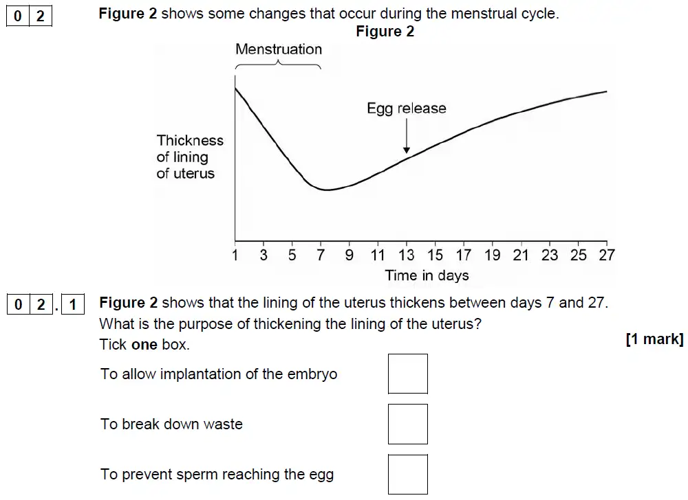Question 5 - GCSE AQA Foundation Biology Past Paper 2 - June 2018