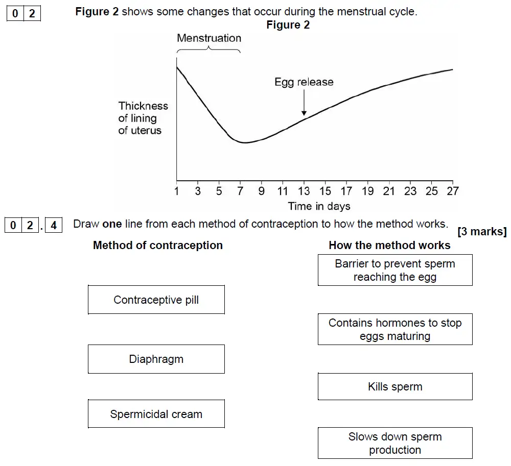 Question 8 - GCSE AQA Foundation Biology Past Paper 2 - June 2018