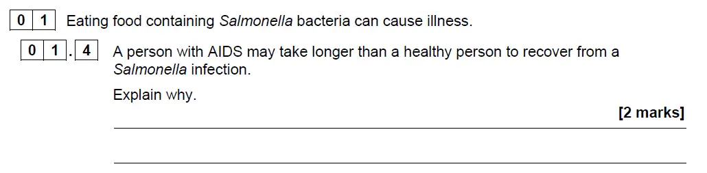 Question 4 - GCSE AQA Higher Biology Past Paper 1 - June 2018