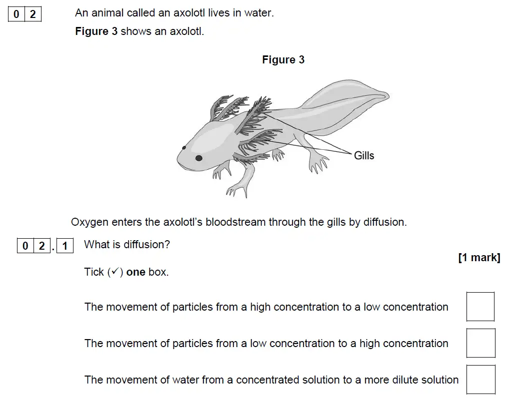 Question 10 - GCSE AQA Foundation Biology Past Paper 1 - June 2019
