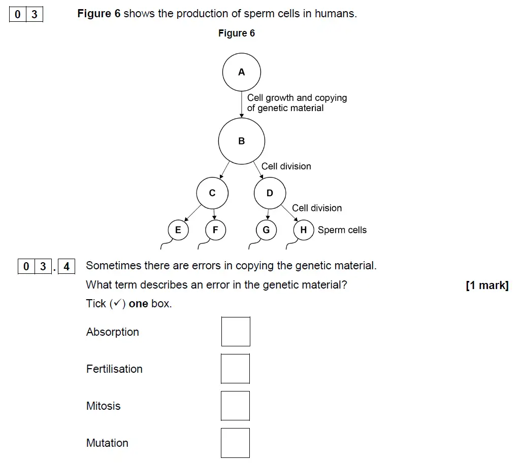 Question 15 - GCSE AQA Foundation Biology Past Paper 2 - June 2019