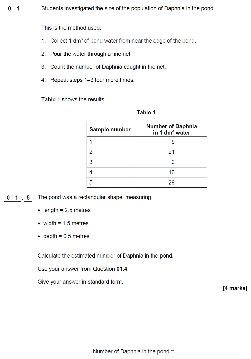 Question 5 - GCSE AQA Higher Biology Past Paper 2 - June 2019