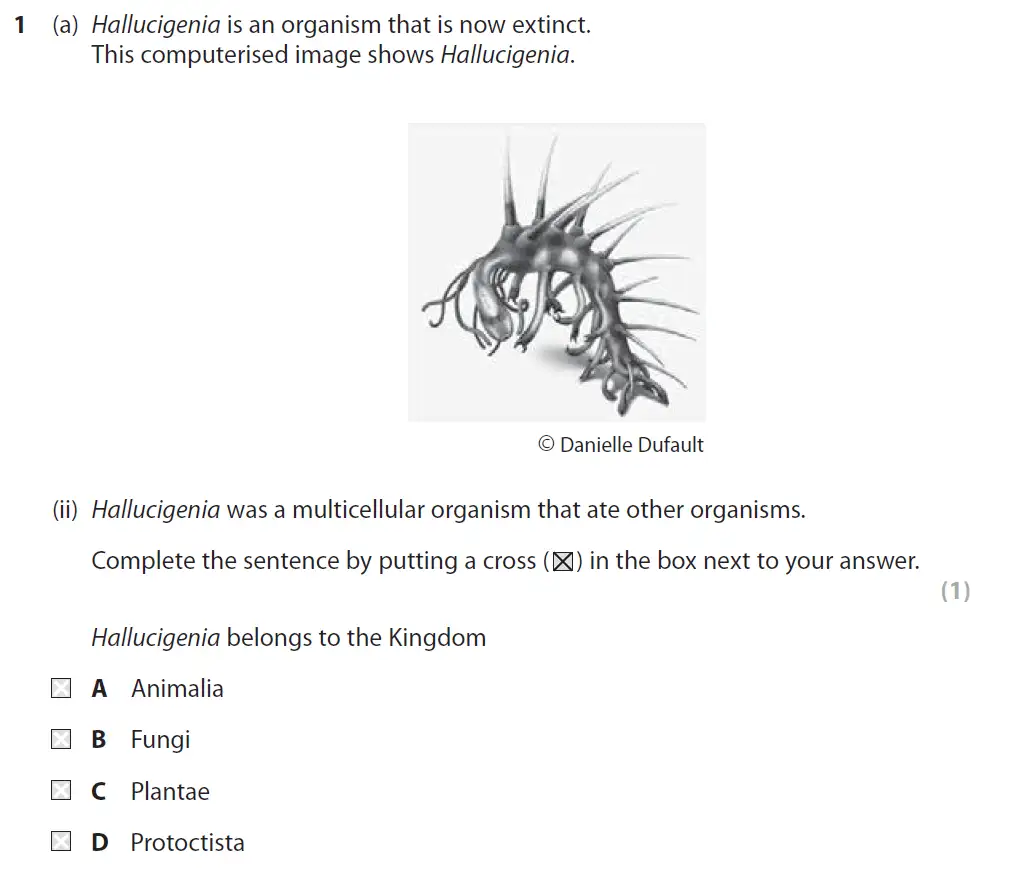Question 2 - GCSE Edexcel Foundation Biology Past Paper 1 - June 2017