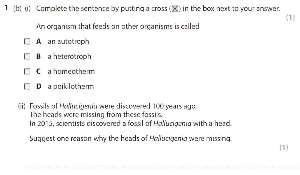 Question 3 - GCSE Edexcel Foundation Biology Past Paper 1 - June 2017