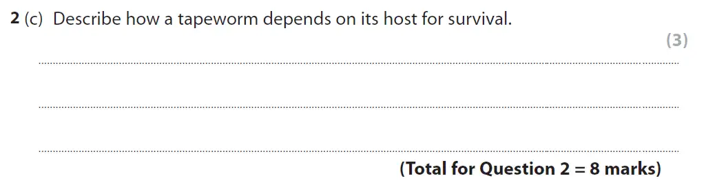 Question 8 - GCSE Edexcel Foundation Biology Past Paper 1 - June 2017