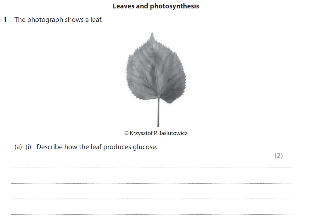 Question 1 - GCSE Edexcel Foundation Biology Past Paper 2 - June 2017