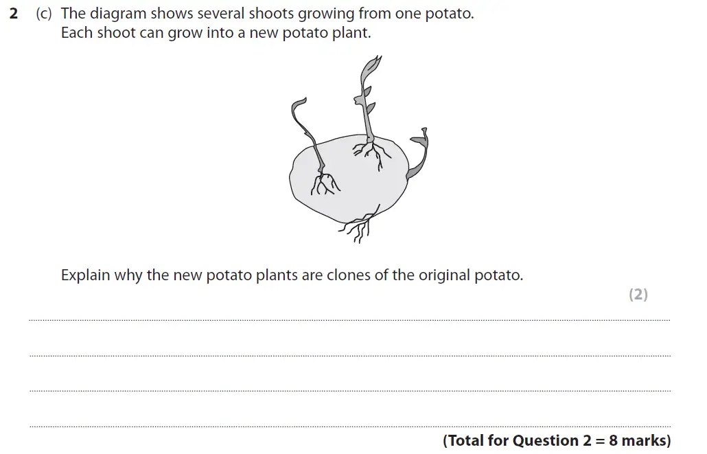 Question 8 - GCSE Edexcel Foundation Biology Past Paper 2 - June 2017