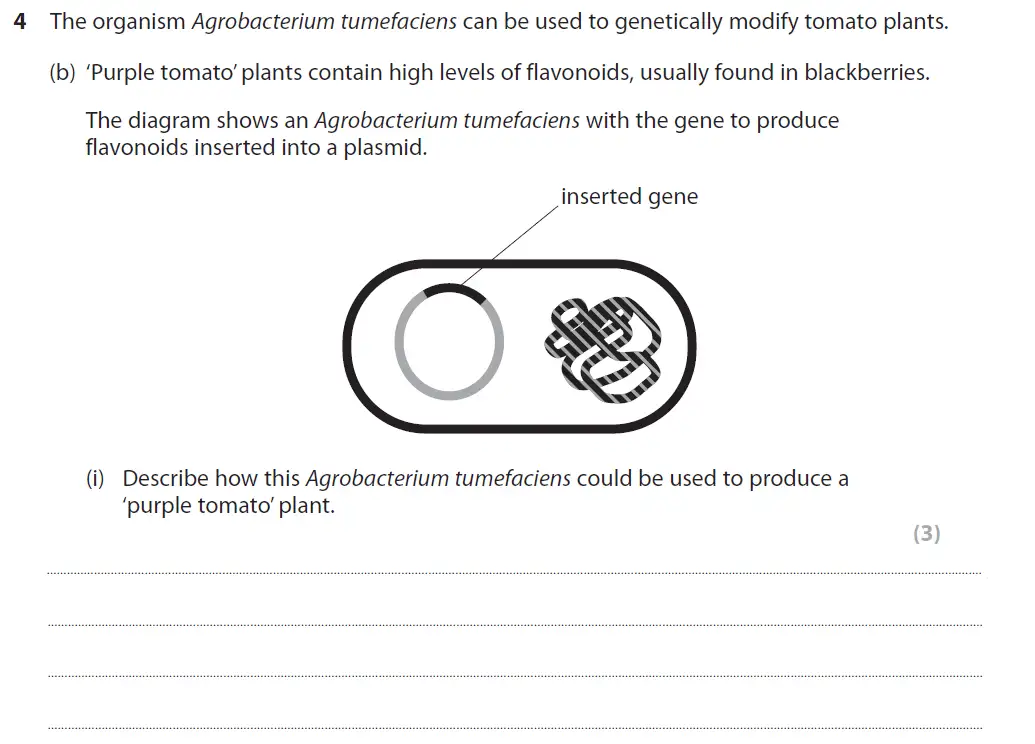 Question 14 - GCSE Edexcel Foundation Biology Past Paper 3 - June 2017